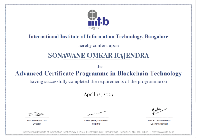 Blockchain Certificate